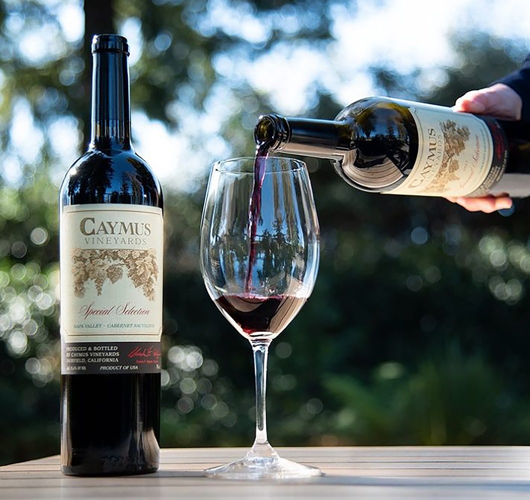 Pouring a glass of Caymus
